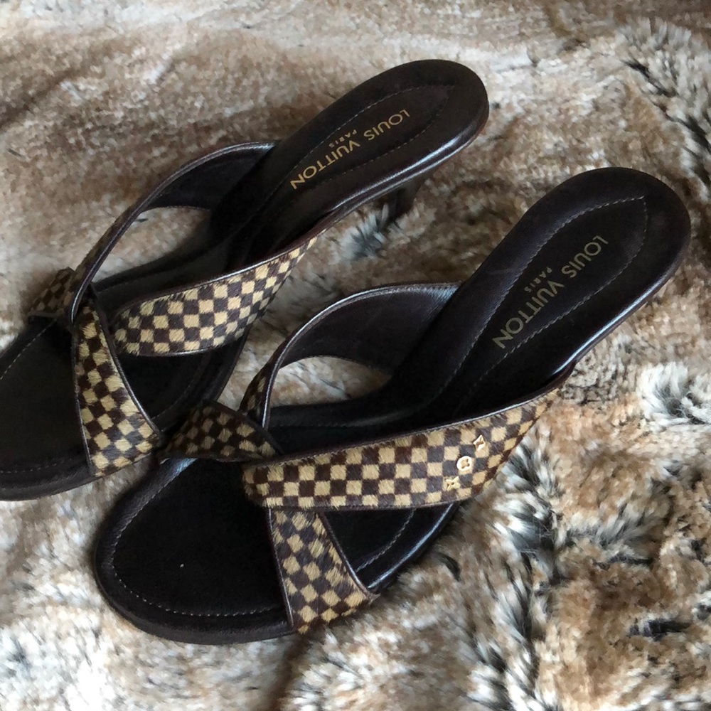 Louis Vuitton Damier Ponyhair Sandals